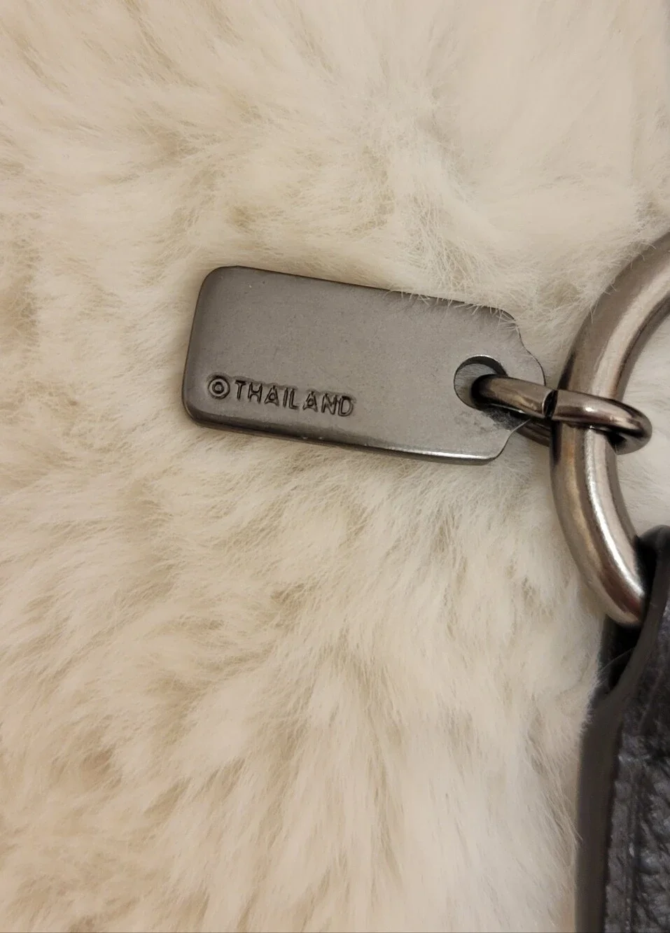 Coach Black Leather Key Fob with Metal Hardware